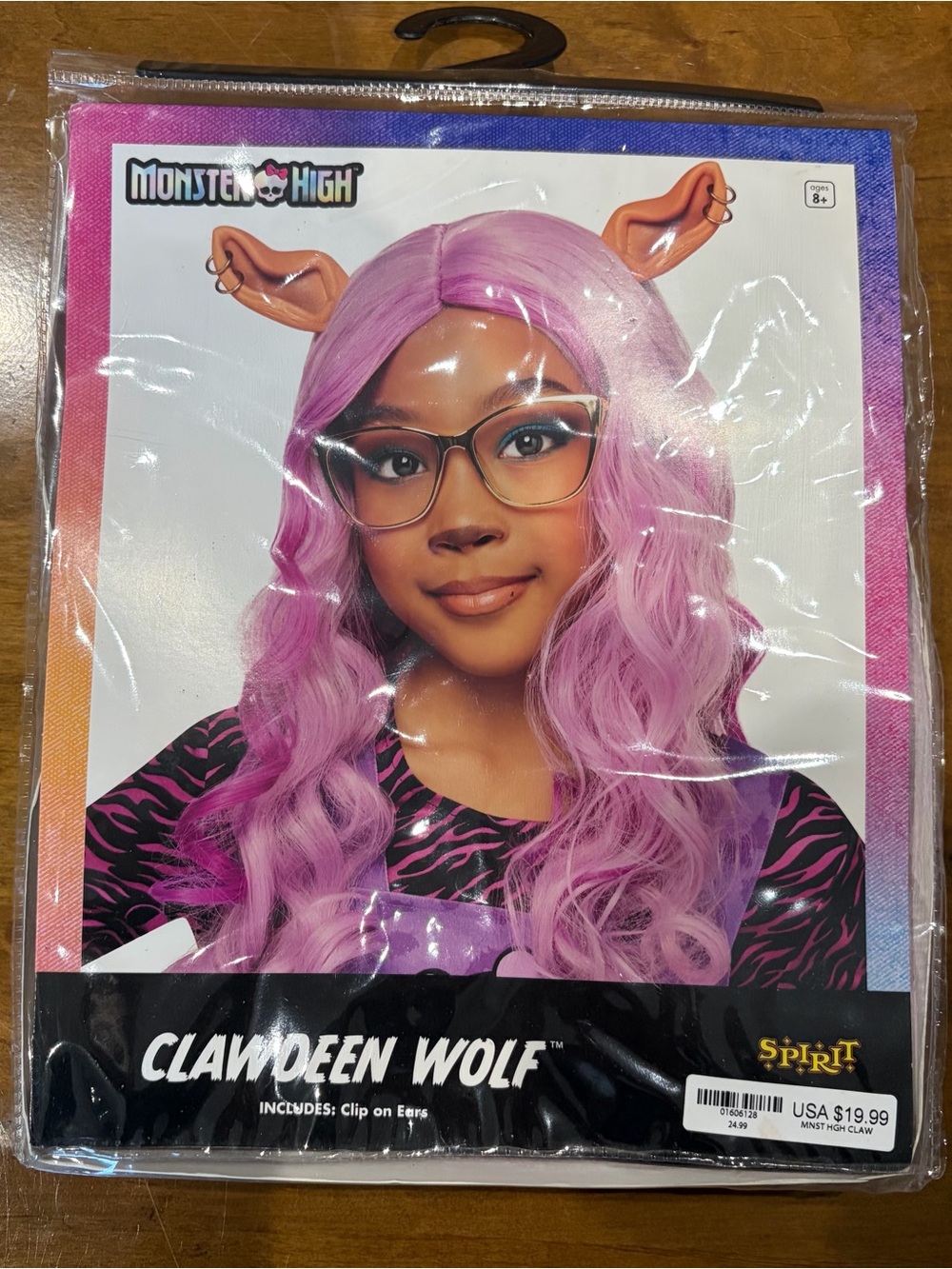 Spirit Monster High Clawdeen Wolf Pink Long Wavy Women's Wig